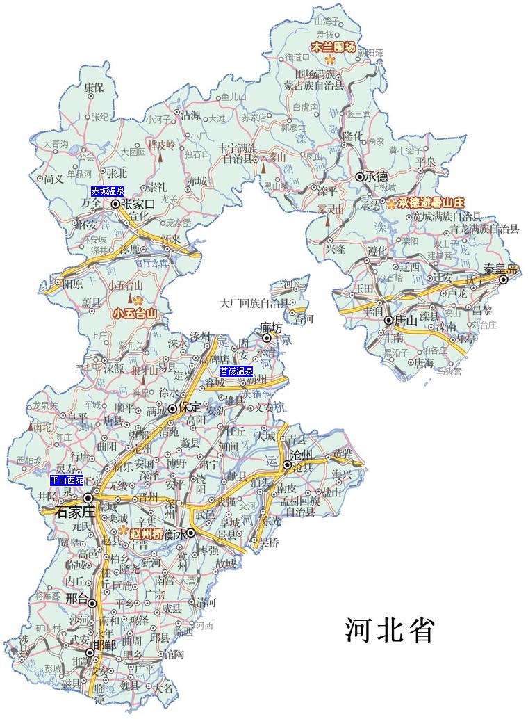 真正的河北温泉旅游地图(图)